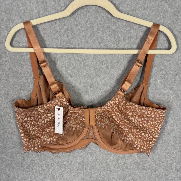 Skarlett Blue Bra‎ 40DDD Tan Balconette Lace Underwire Unlined 336221 NEW $62 - Picture 4 of 12
